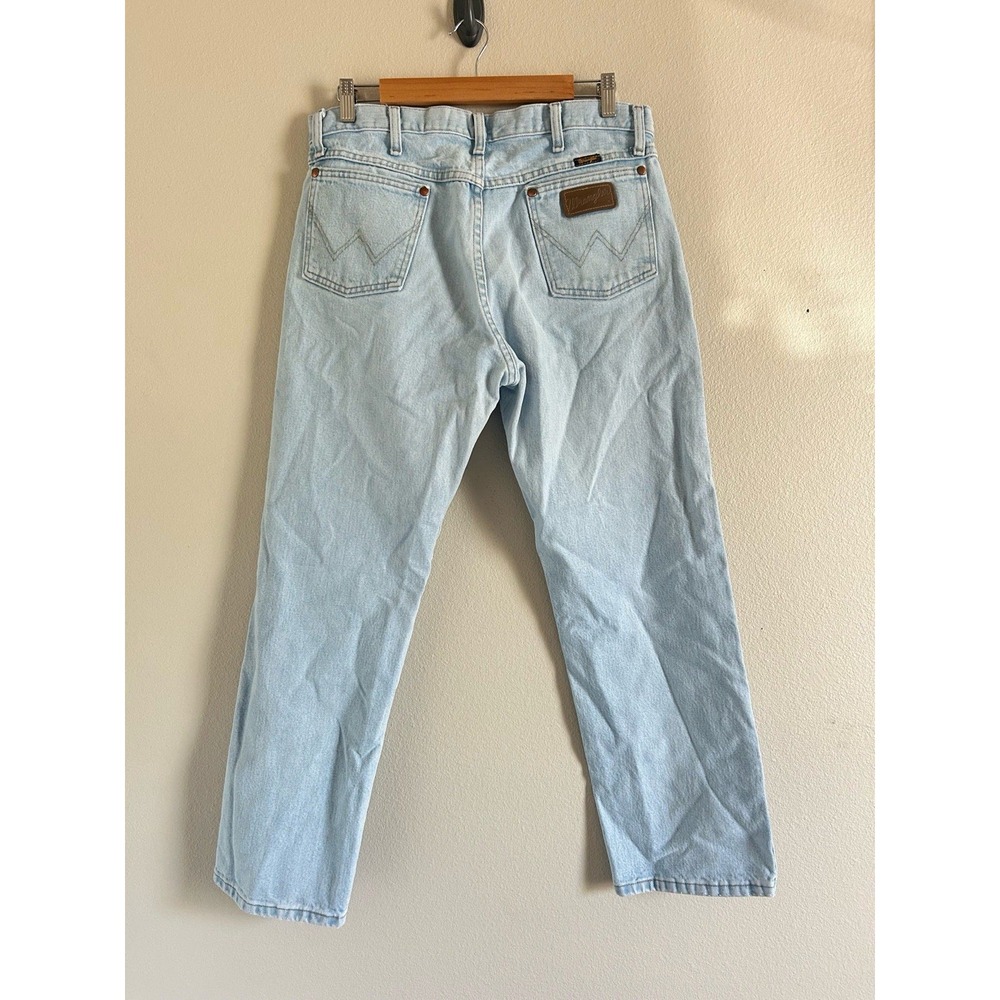 Wrangler 13MWZGH Cowboy Cut Original Fit Jeans Mens 34x30 Light Bleach Wash